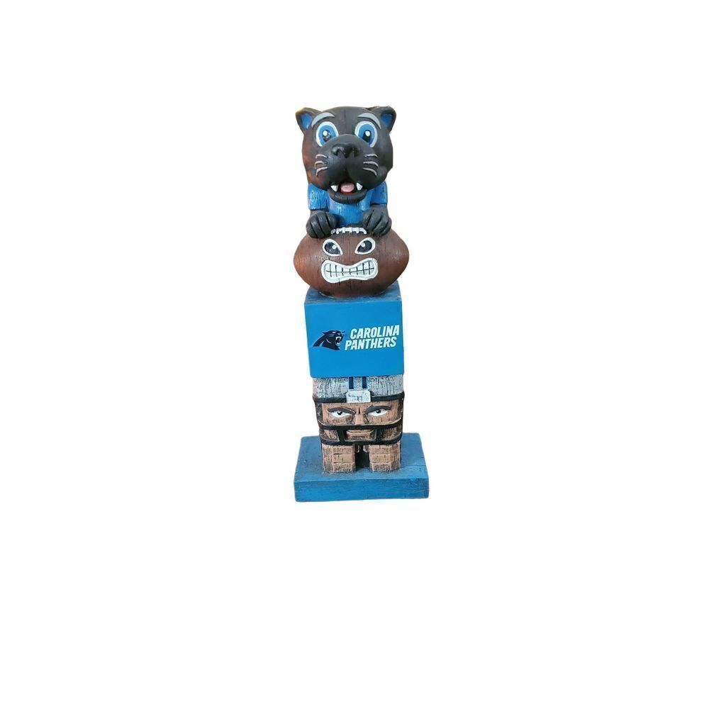 COLLECTIBLE CAROLINA PANTHERS WOODEN TIKI STATUE